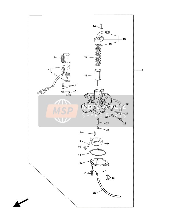 Yamaha CS50M JOG-R 2004 Carburateur pour un 2004 Yamaha CS50M JOG-R